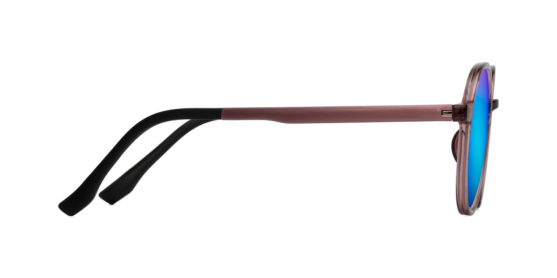 Side of Howard in Burgundy with Blue Mirrored Lenses