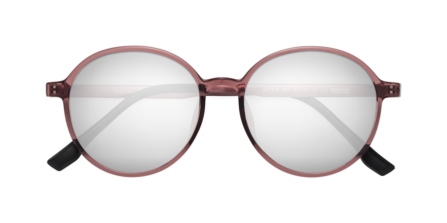 Folded Front of Howard in Burgundy with Silver Mirrored Lenses