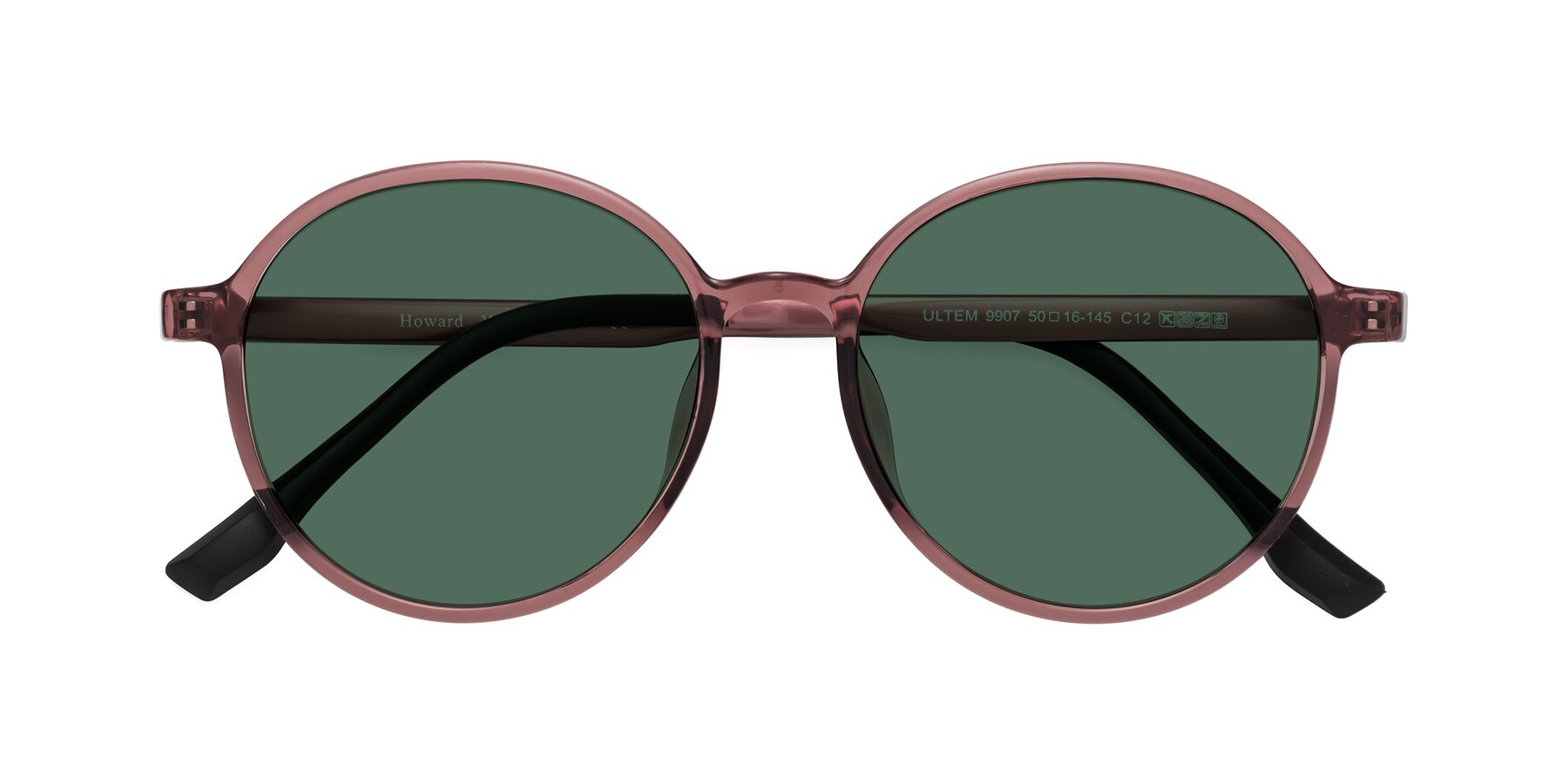 Folded Front of Howard in Burgundy with Green Polarized Lenses