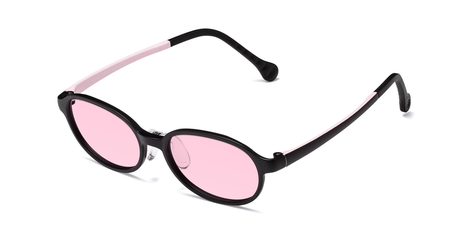 Angle of Reece in Black-Pink with Light Pink Tinted Lenses