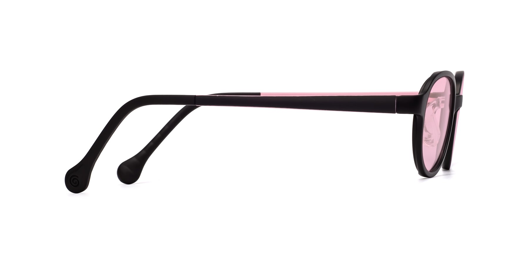 Side of Reece in Black-Pink with Light Pink Tinted Lenses