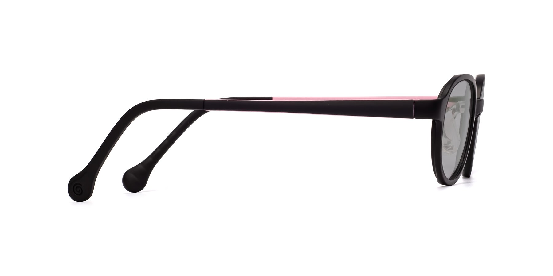 Side of Reece in Black-Pink with Light Gray Tinted Lenses