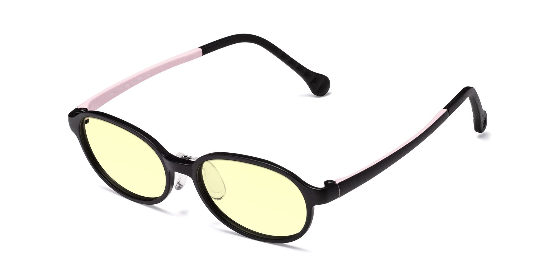 Angle of Reece in Black-Pink with Light Yellow Tinted Lenses