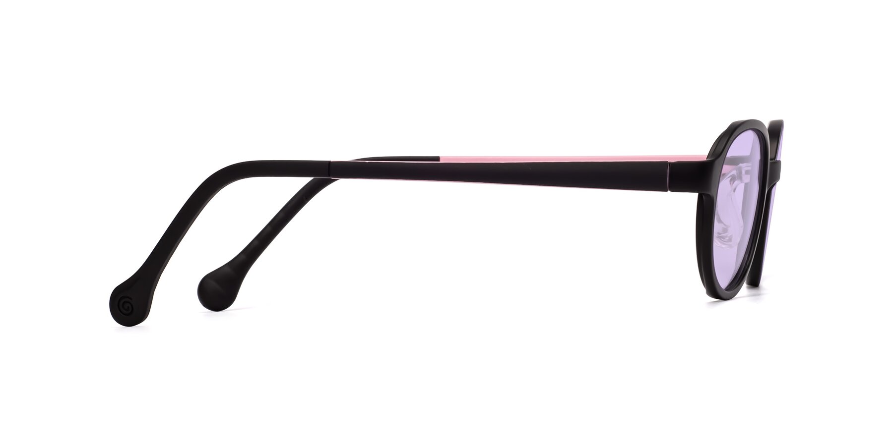 Side of Reece in Black-Pink with Light Purple Tinted Lenses