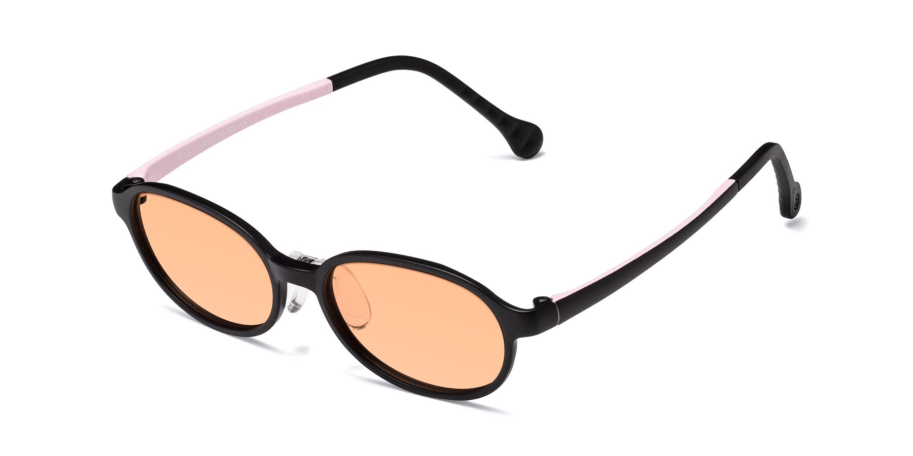 Angle of Reece in Black-Pink with Light Orange Tinted Lenses