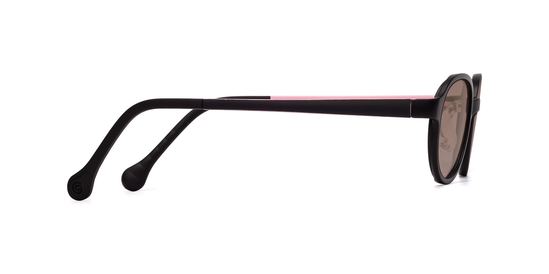 Side of Reece in Black-Pink with Medium Brown Tinted Lenses
