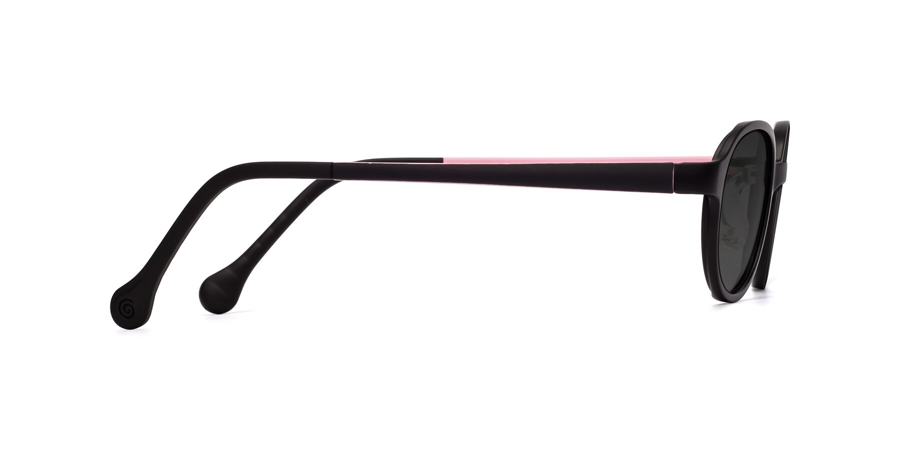 Side of Reece in Black-Pink with Gray Tinted Lenses