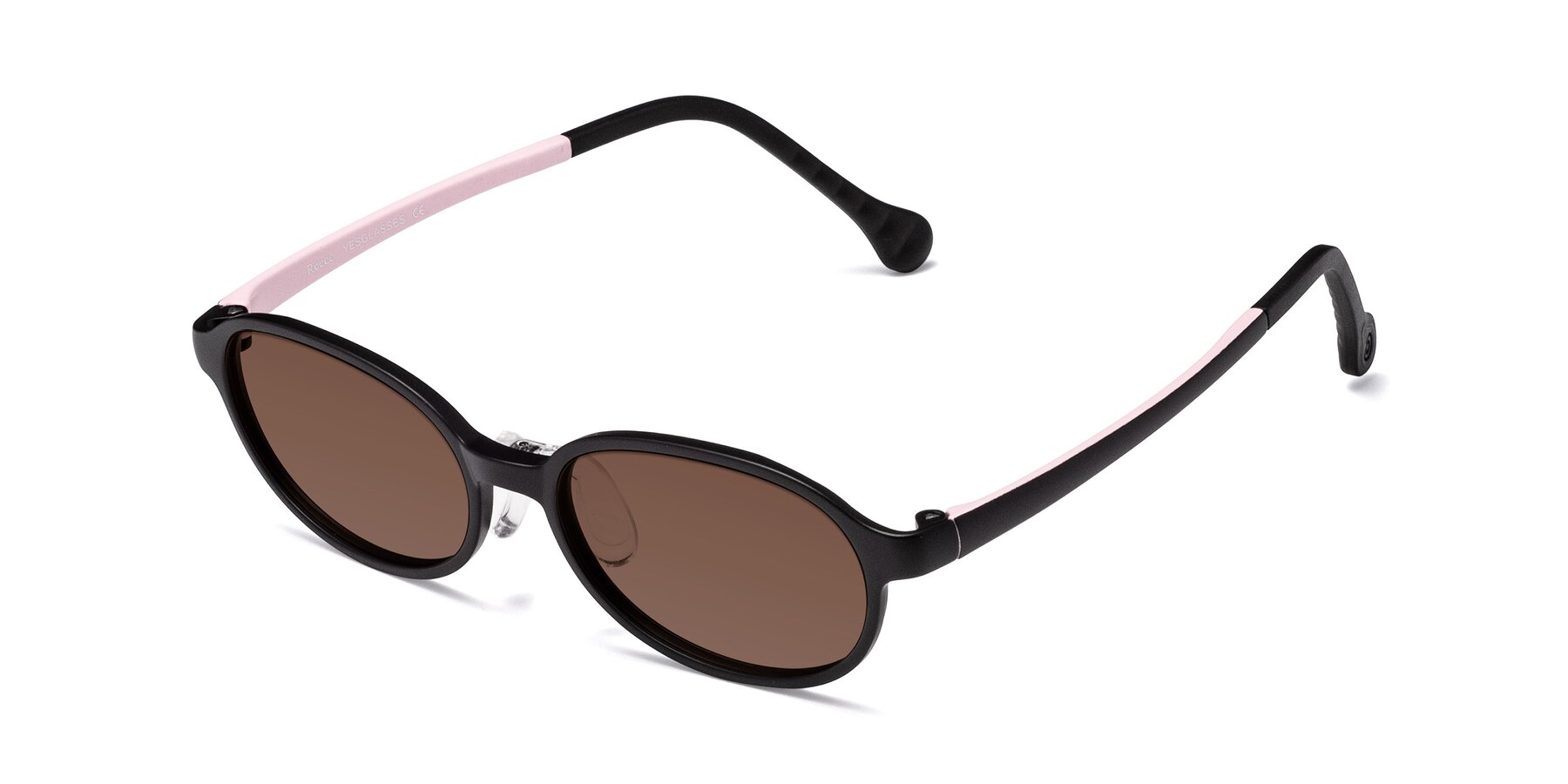 Angle of Reece in Black-Pink with Brown Tinted Lenses