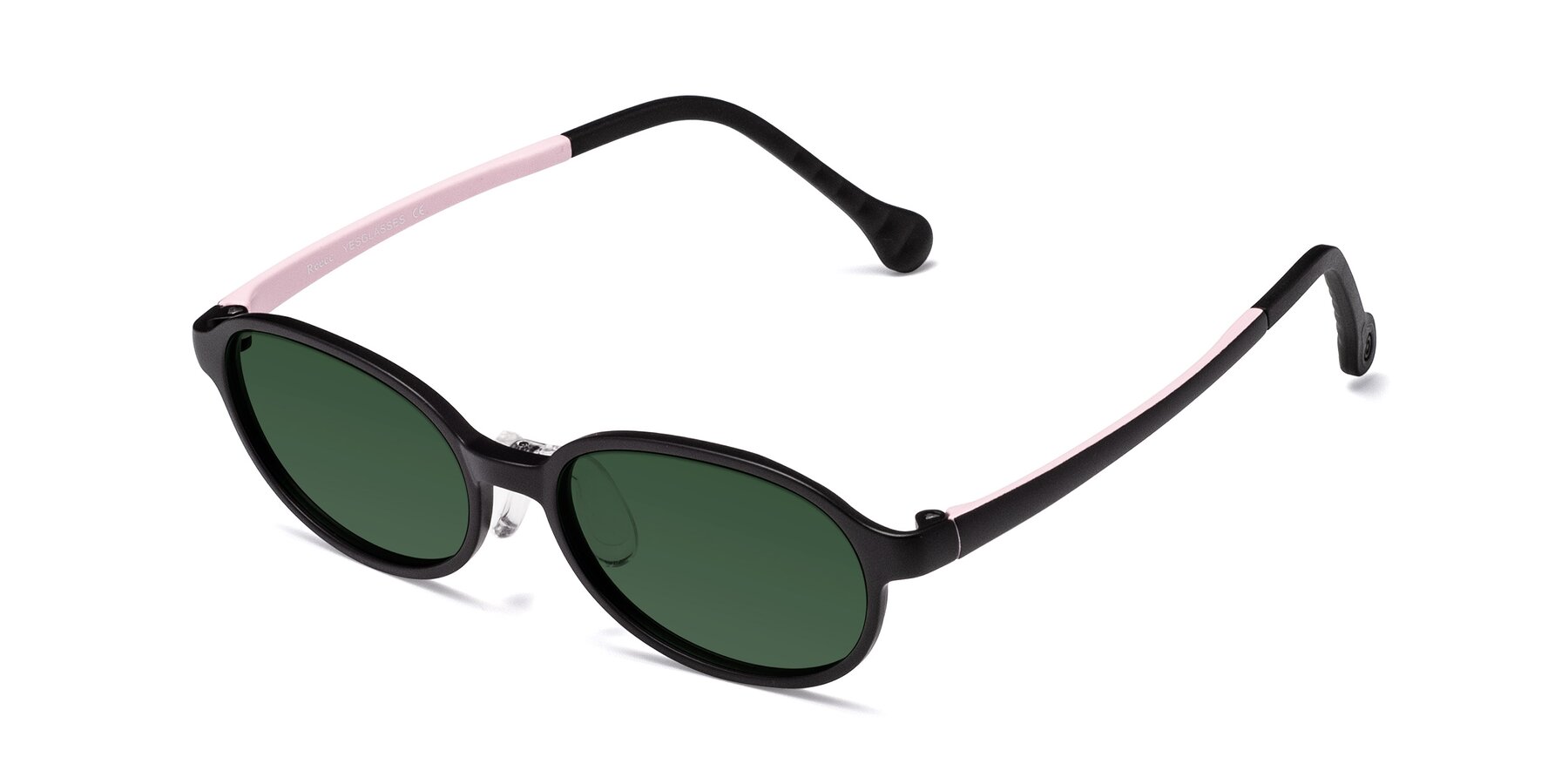 Angle of Reece in Black-Pink with Green Tinted Lenses