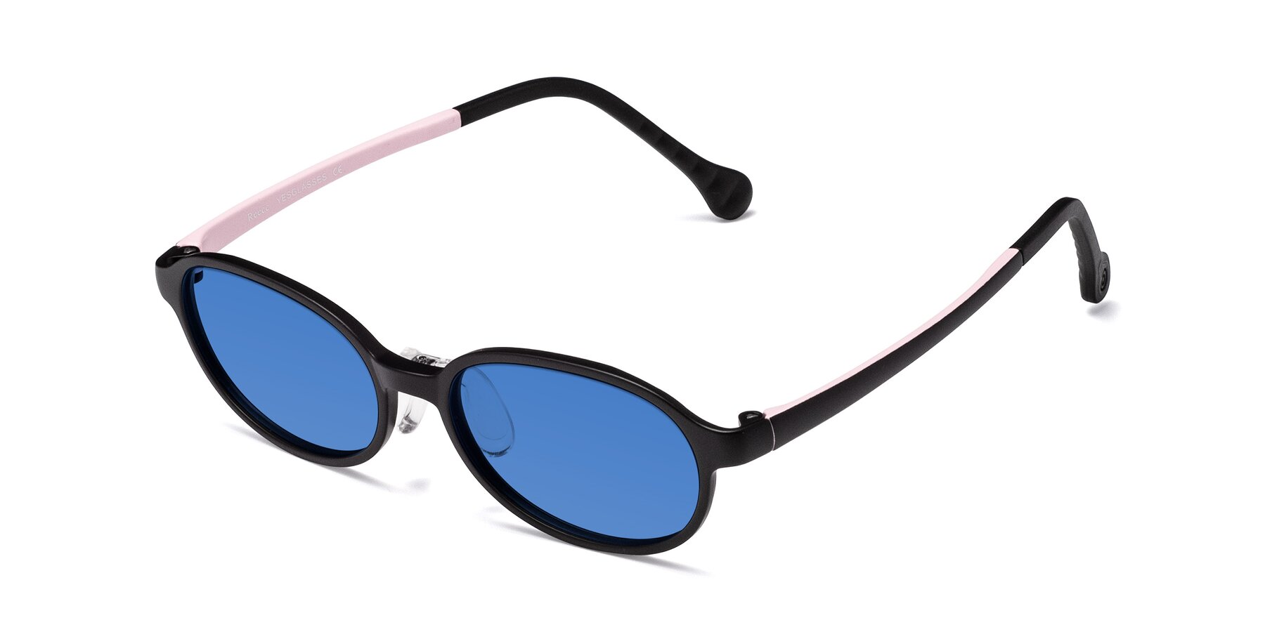 Angle of Reece in Black-Pink with Blue Tinted Lenses