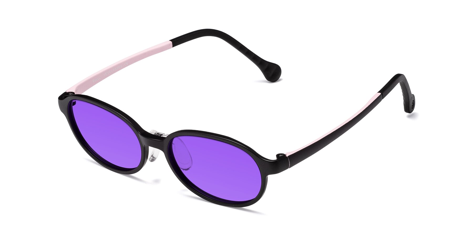 Angle of Reece in Black-Pink with Purple Tinted Lenses