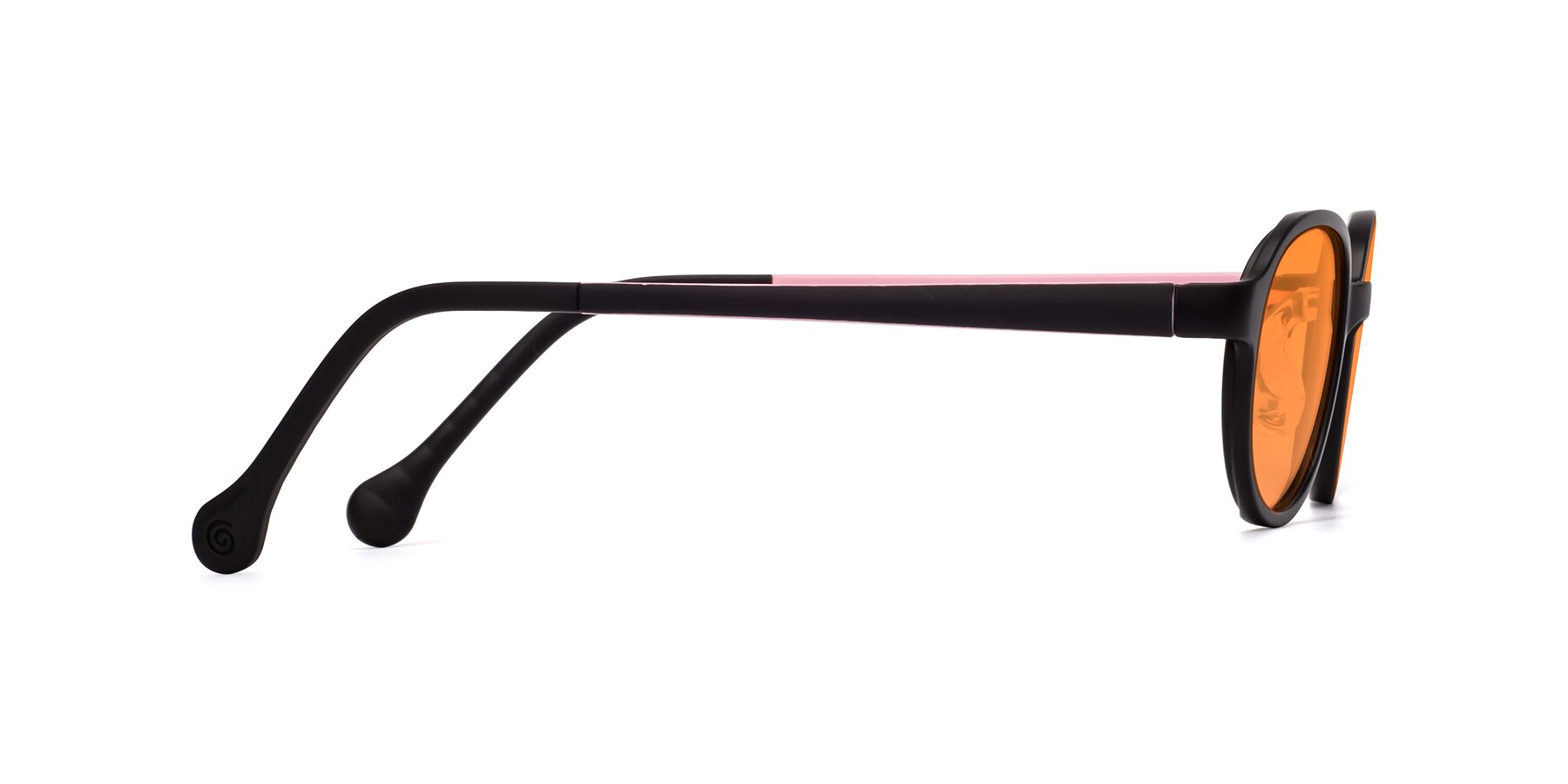Side of Reece in Black-Pink with Orange Tinted Lenses