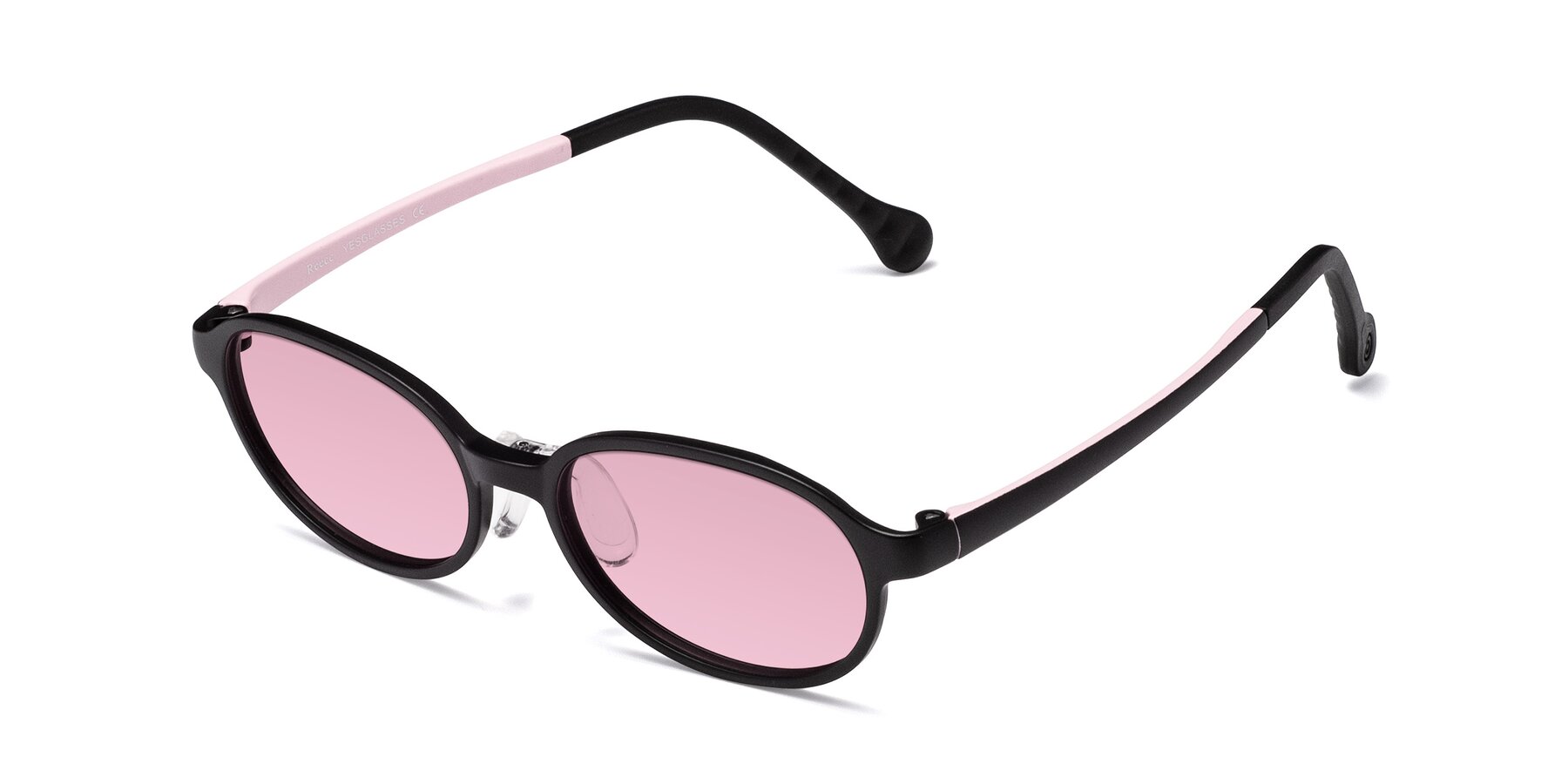 Angle of Reece in Black-Pink with Light Wine Tinted Lenses