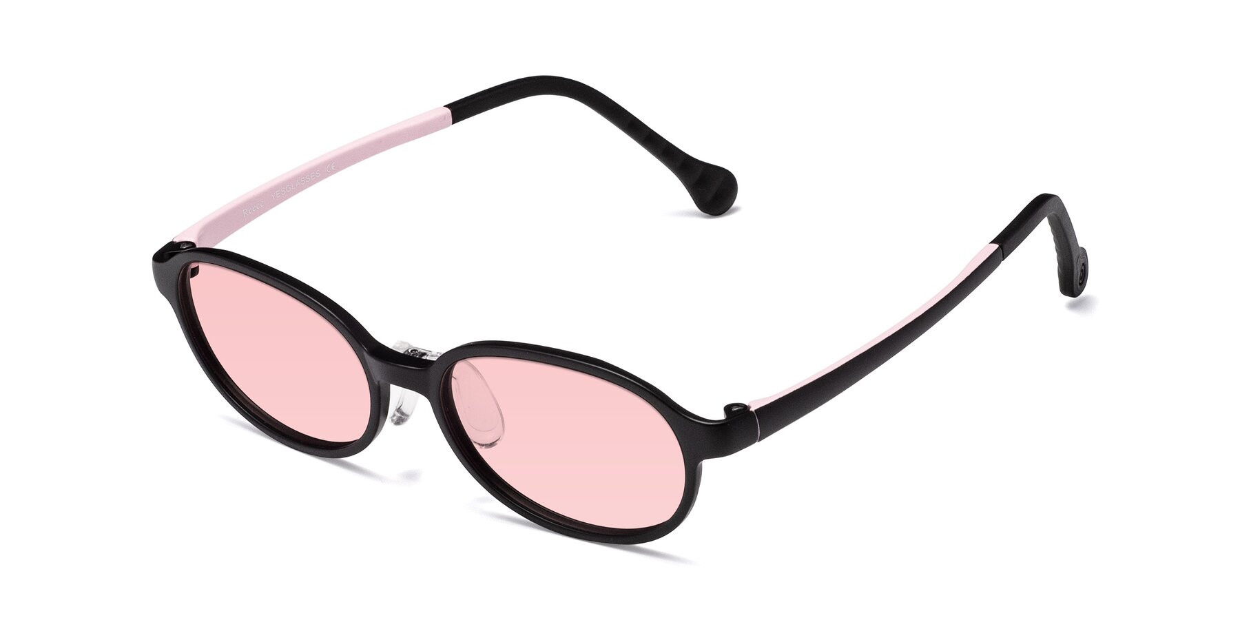 Angle of Reece in Black-Pink with Light Garnet Tinted Lenses