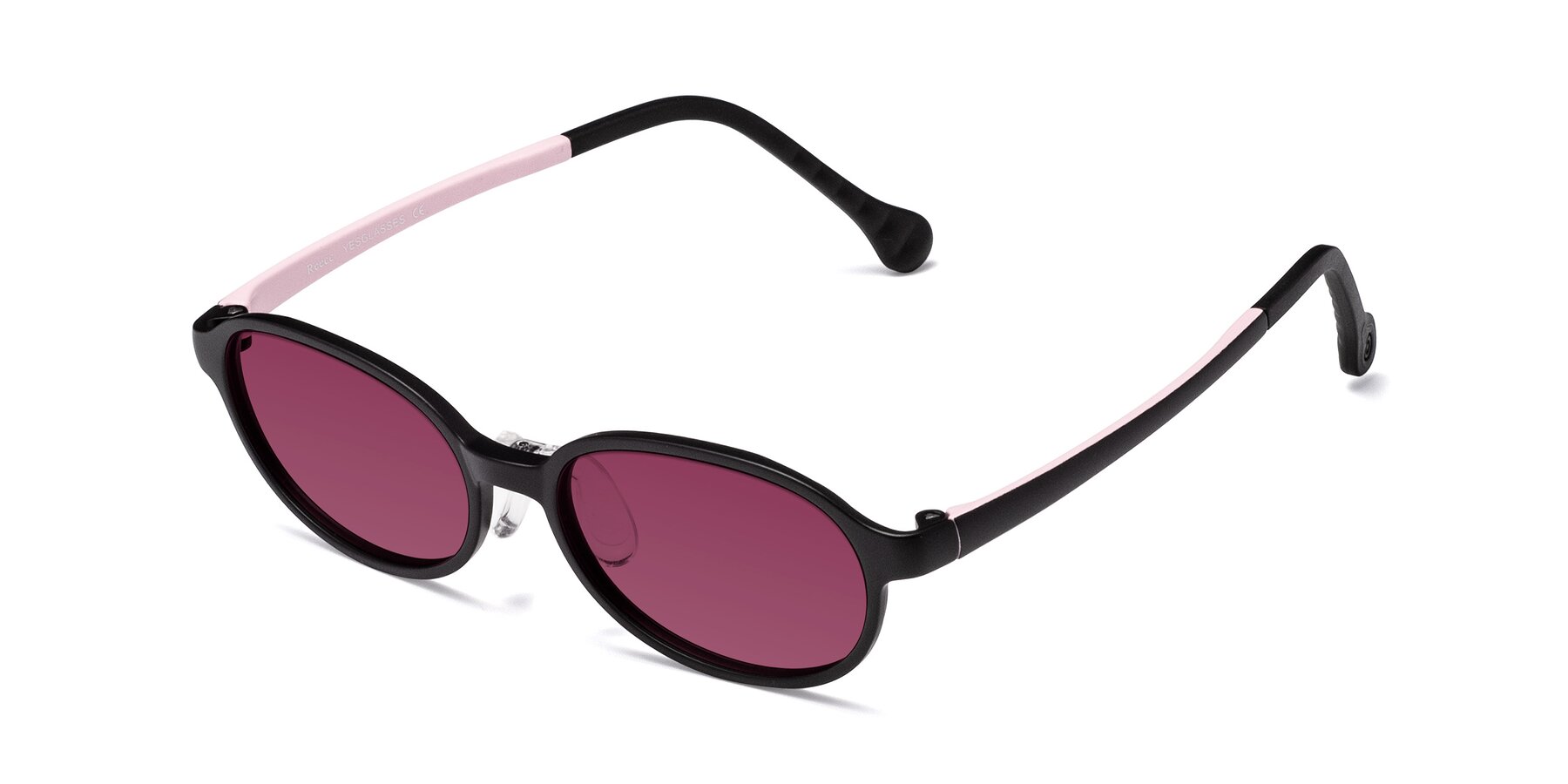 Angle of Reece in Black-Pink with Wine Tinted Lenses