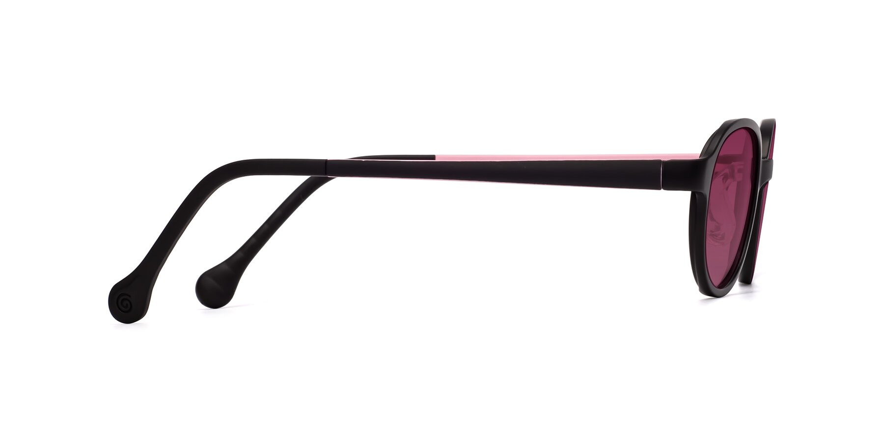 Side of Reece in Black-Pink with Wine Tinted Lenses