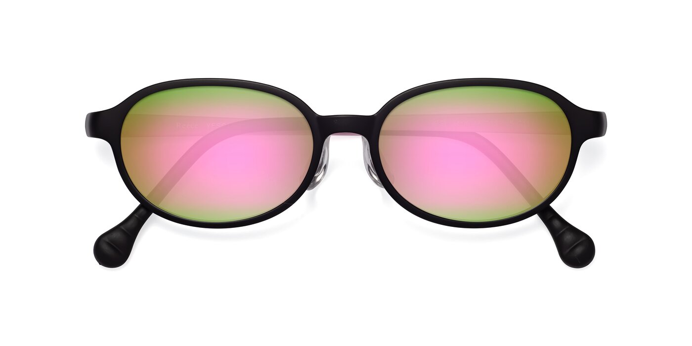 Reece - Black / Pink Flash Mirrored Sunglasses