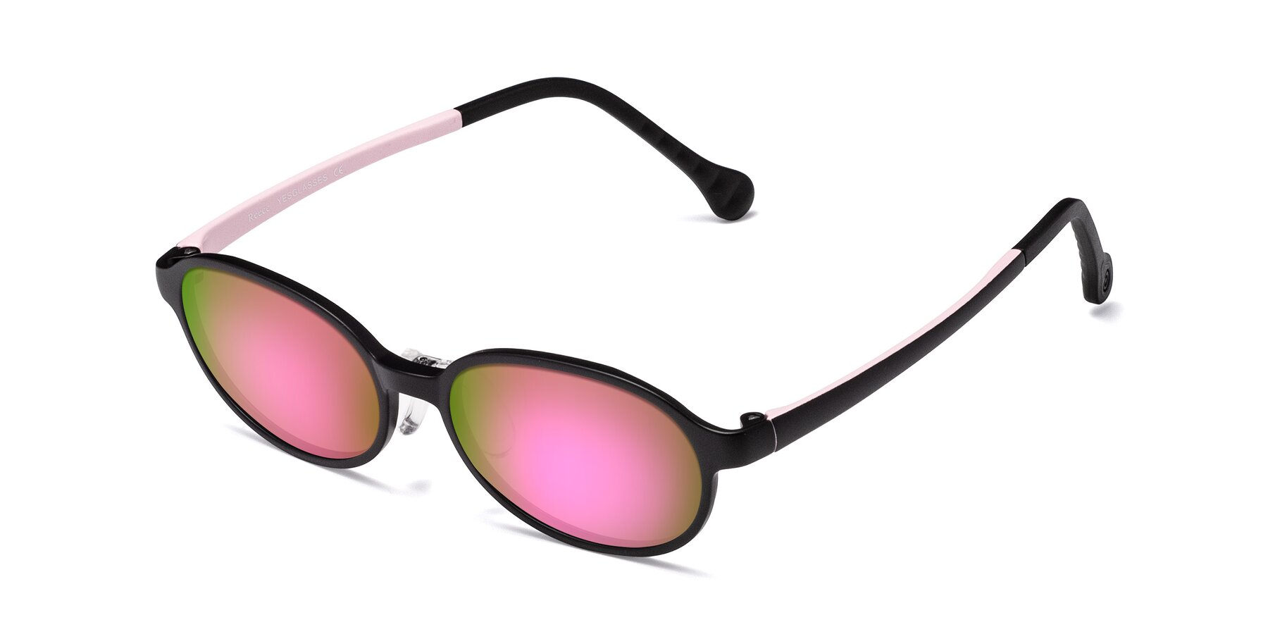 Angle of Reece in Black-Pink with Pink Mirrored Lenses