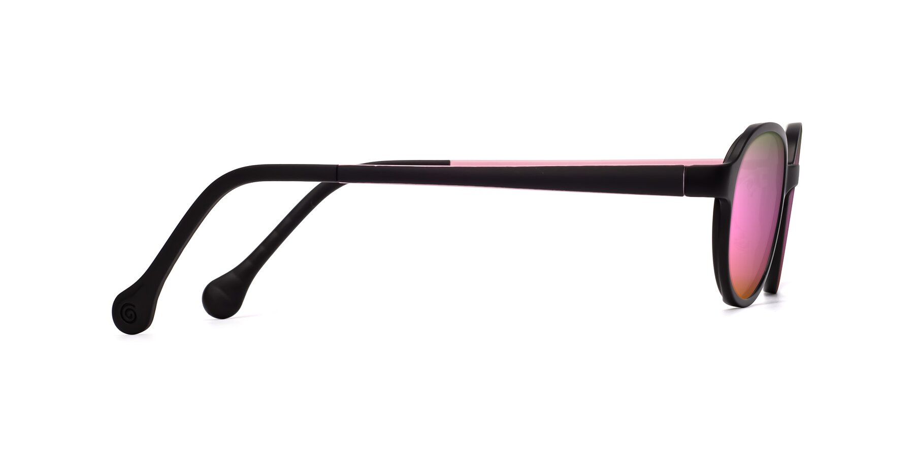 Side of Reece in Black-Pink with Pink Mirrored Lenses