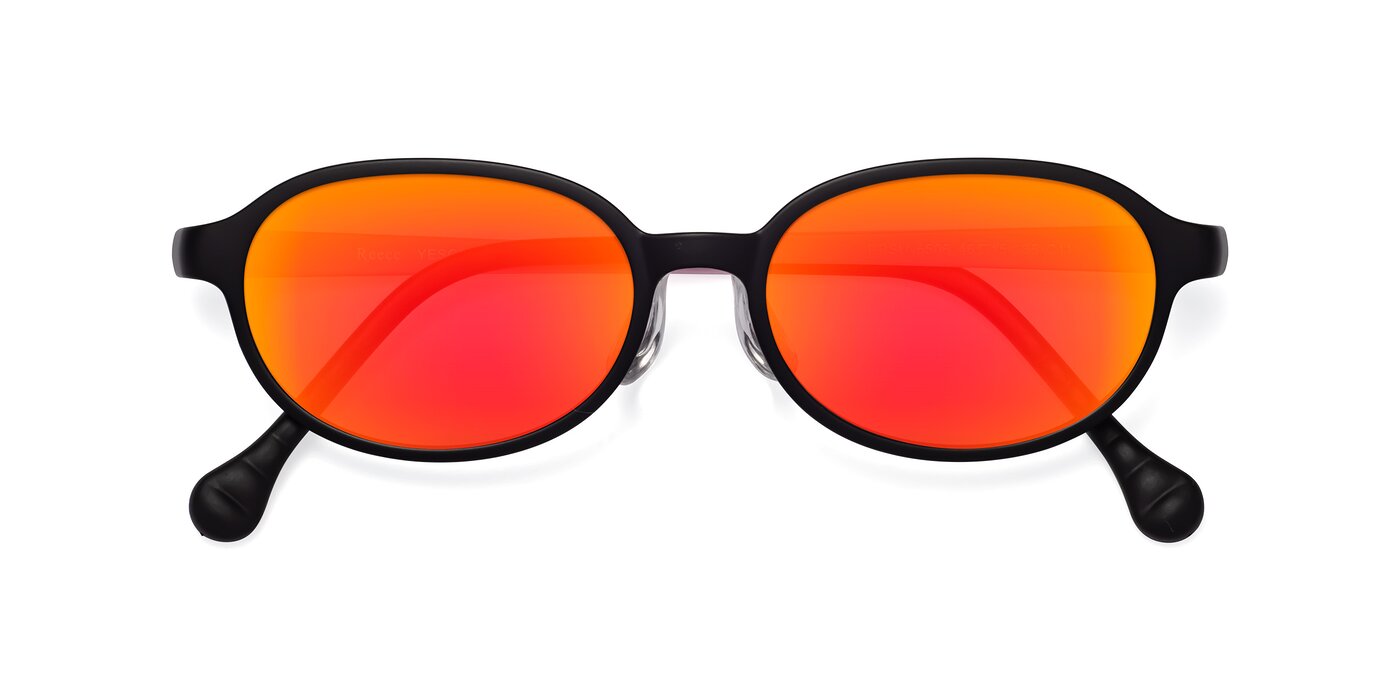 Reece - Black/Pink Flash Mirrored Sunglasses