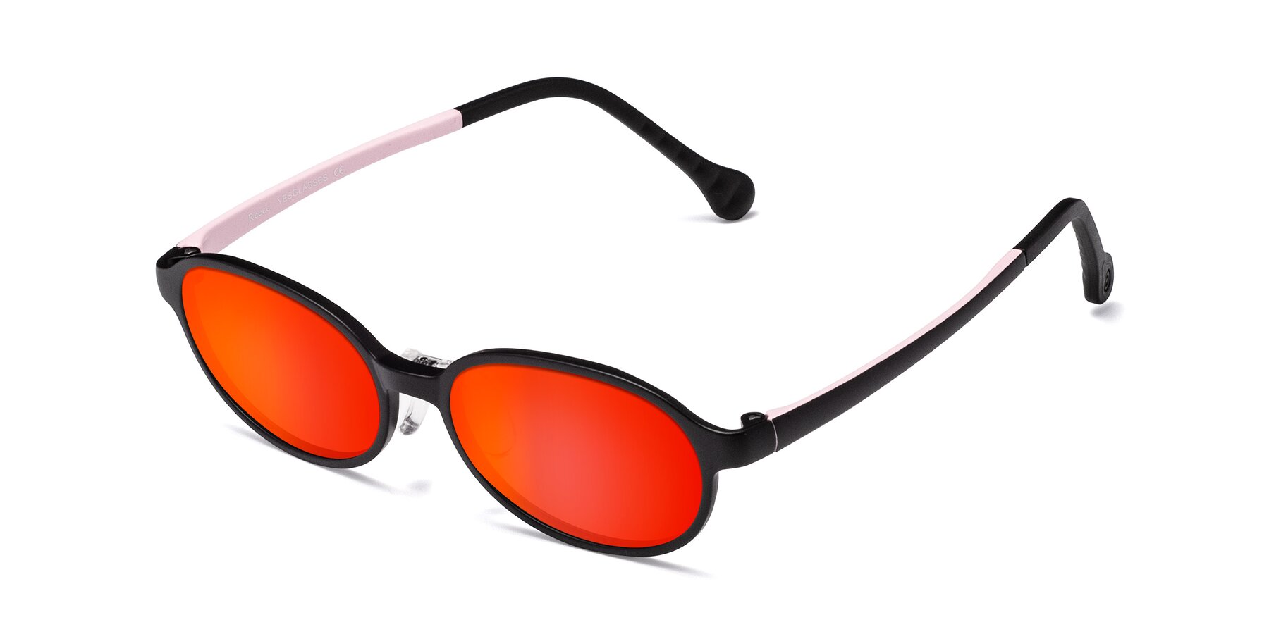 Angle of Reece in Black-Pink with Red Gold Mirrored Lenses