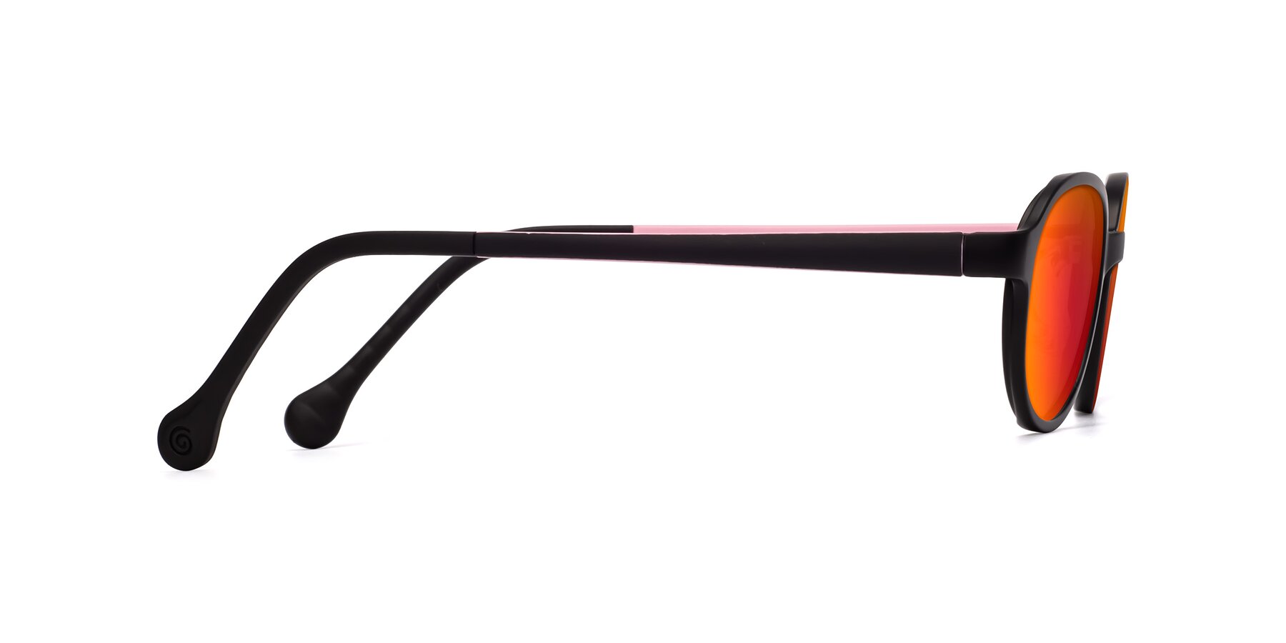 Side of Reece in Black-Pink with Red Gold Mirrored Lenses