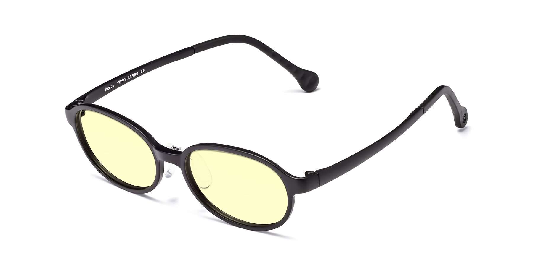 Angle of Reece in Matte Black with Light Yellow Tinted Lenses