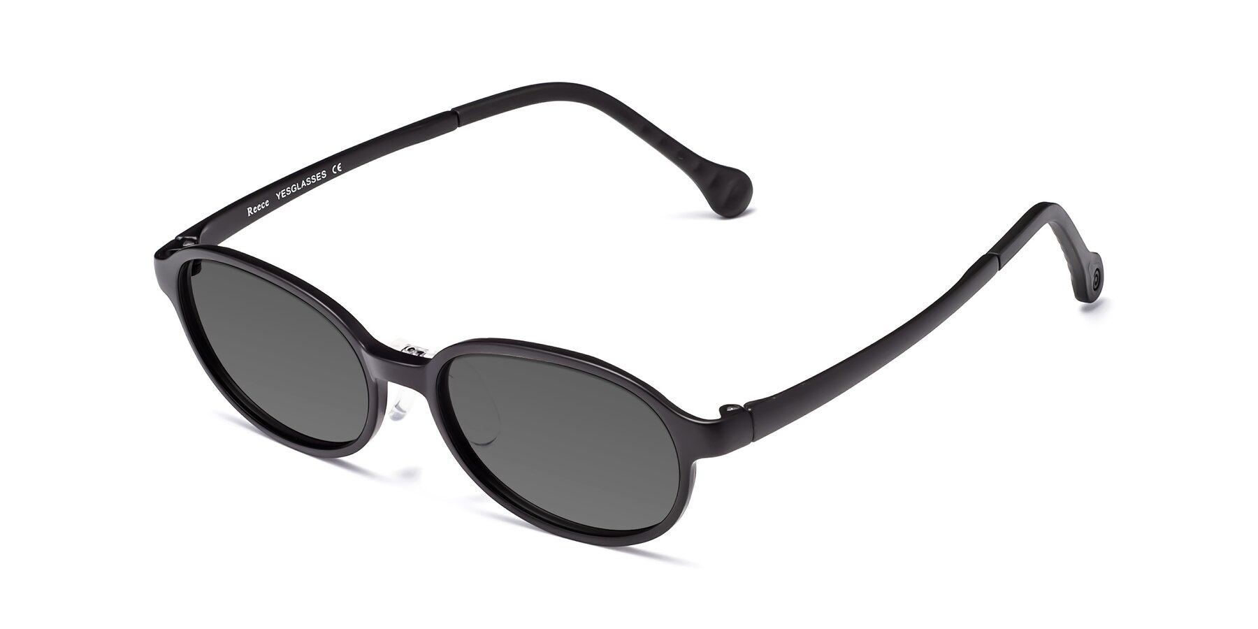 Angle of Reece in Matte Black with Medium Gray Tinted Lenses