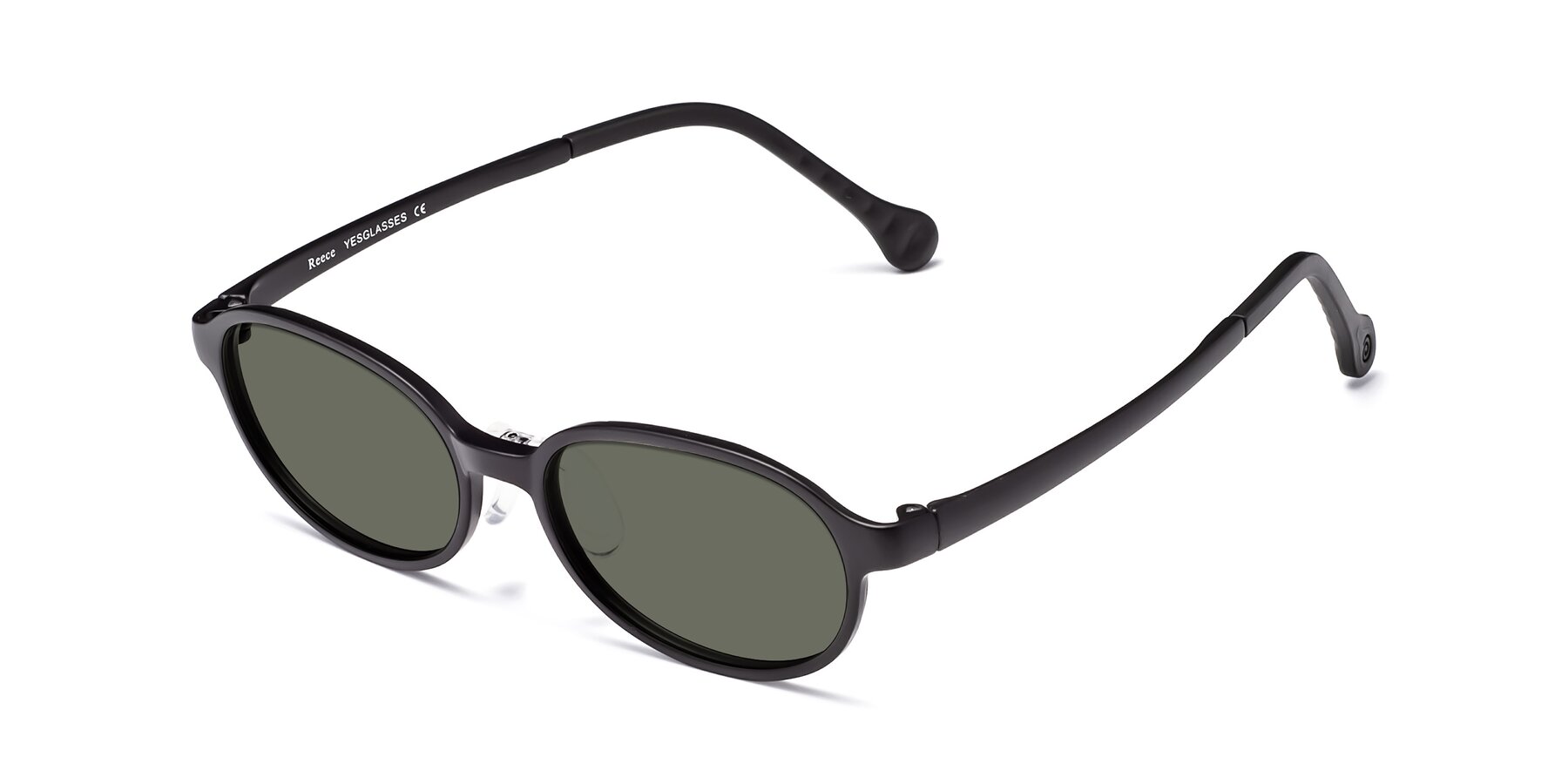 Angle of Reece in Matte Black with Gray Polarized Lenses