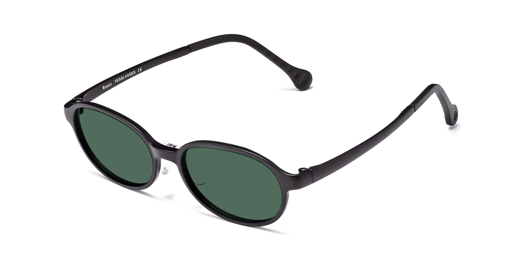 Angle of Reece in Matte Black with Green Polarized Lenses