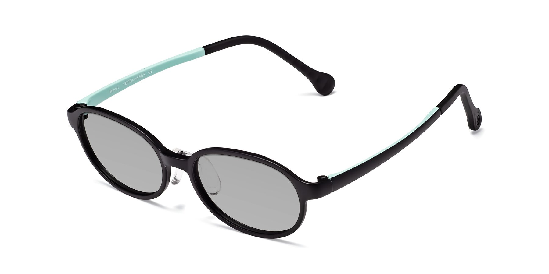 Angle of Reece in Black-Teal with Light Gray Tinted Lenses