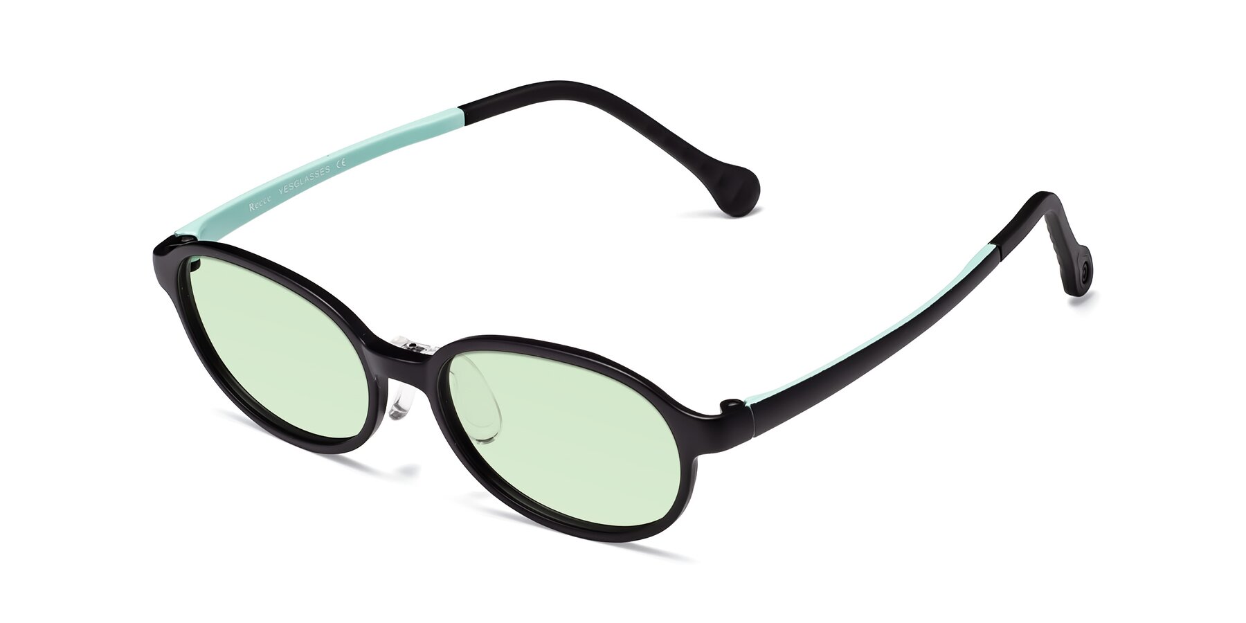 Angle of Reece in Black-Teal with Light Green Tinted Lenses