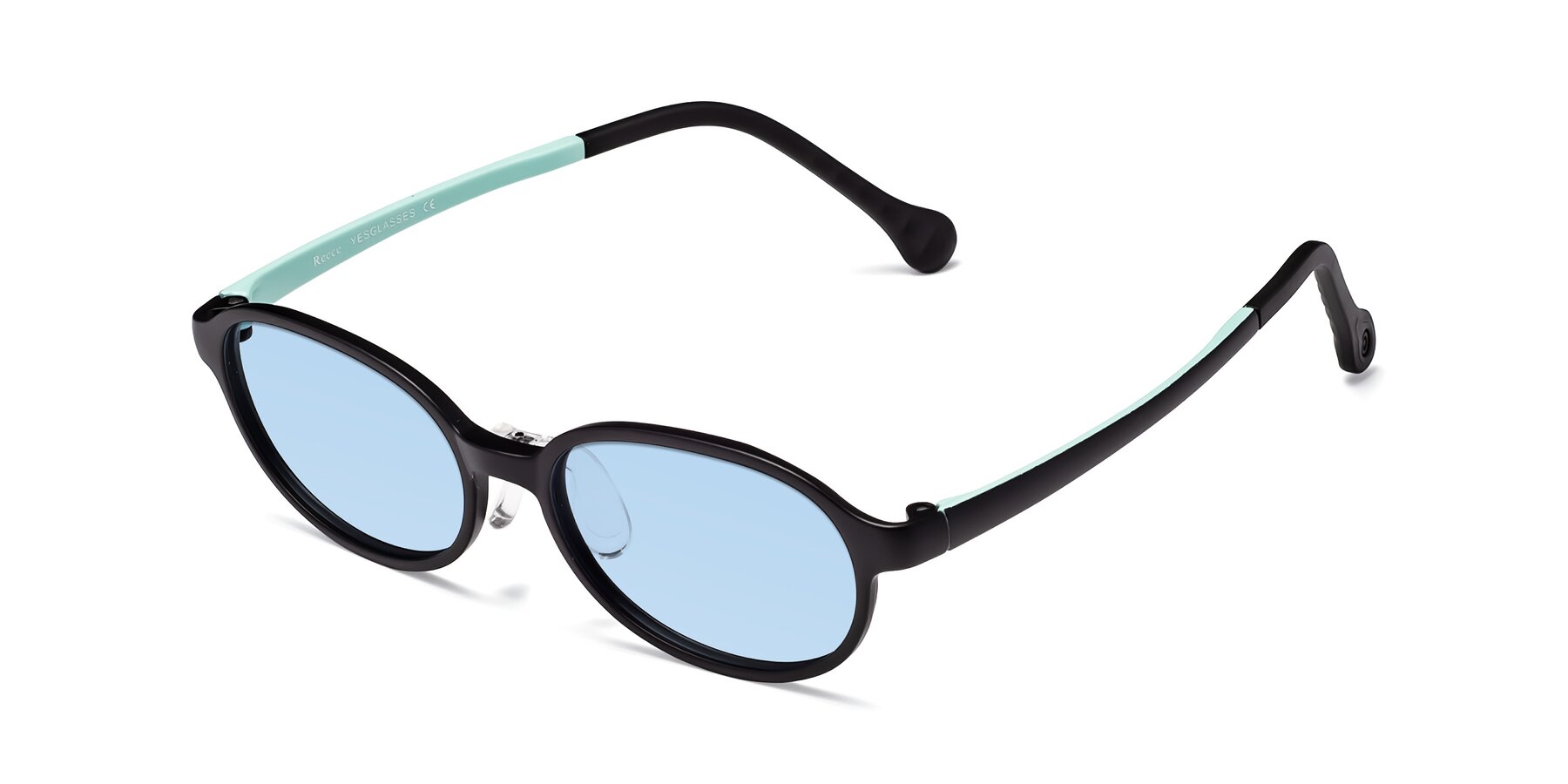 Angle of Reece in Black-Teal with Light Blue Tinted Lenses