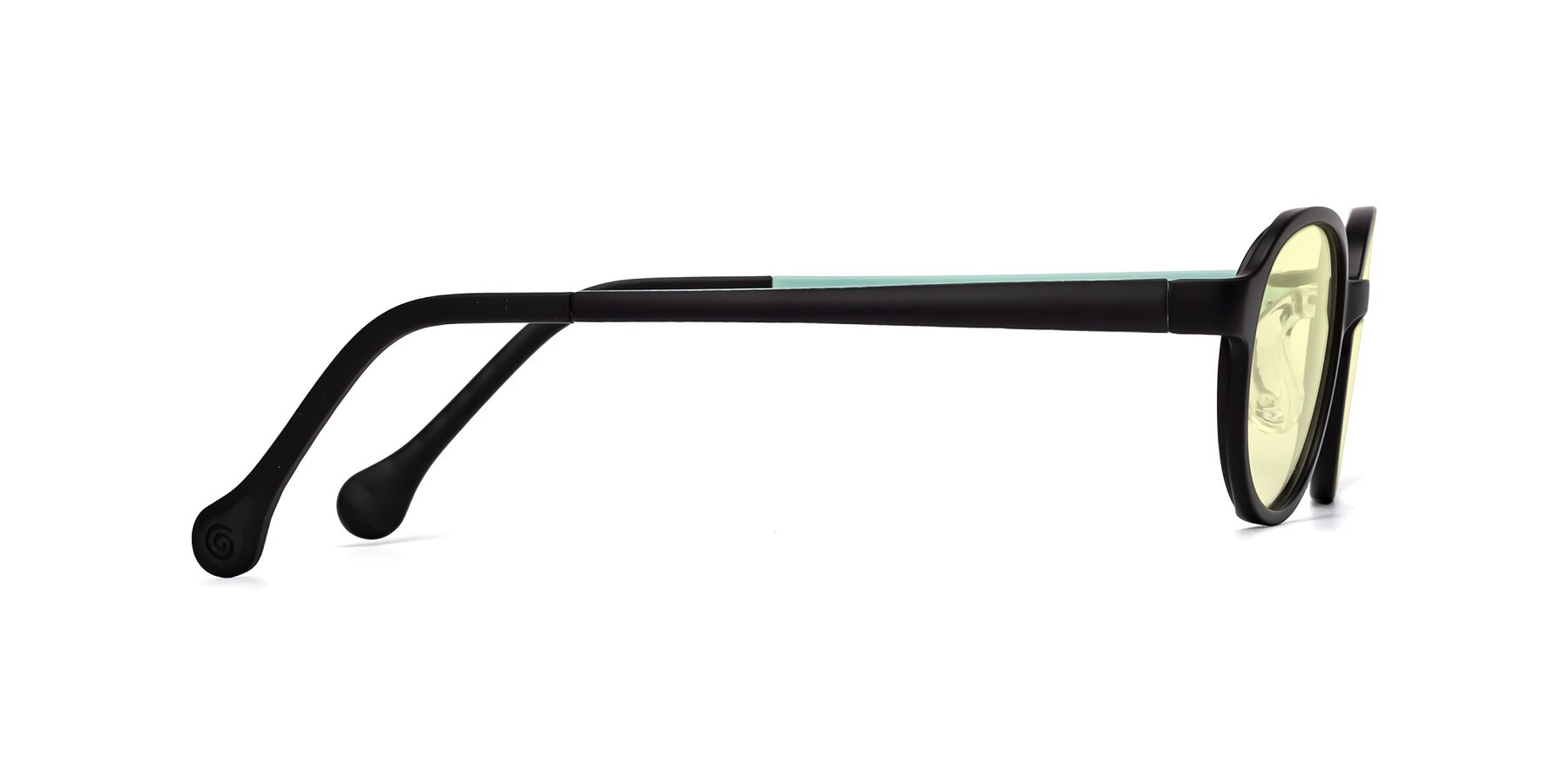 Side of Reece in Black-Teal with Light Yellow Tinted Lenses