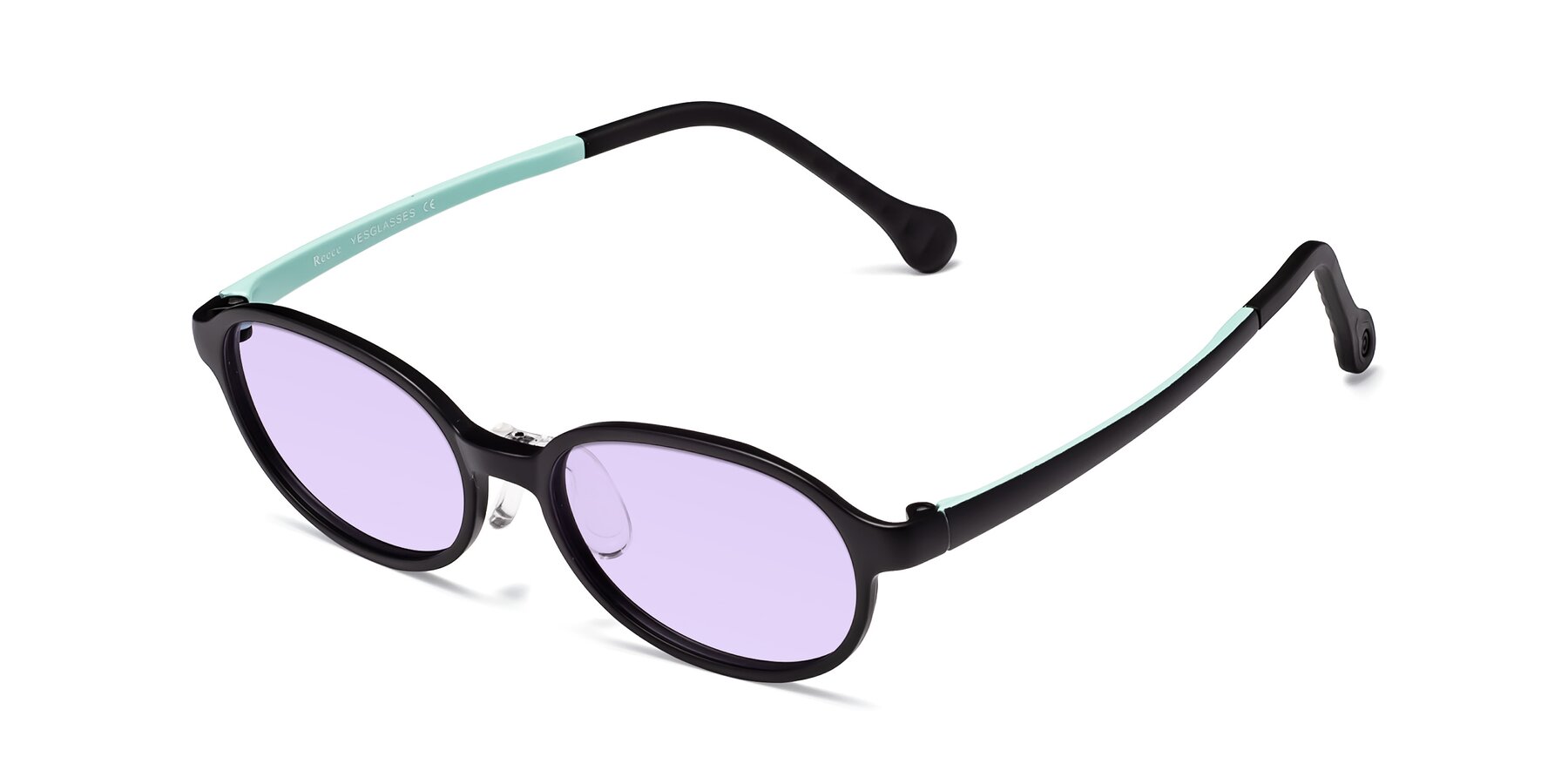 Angle of Reece in Black-Teal with Light Purple Tinted Lenses