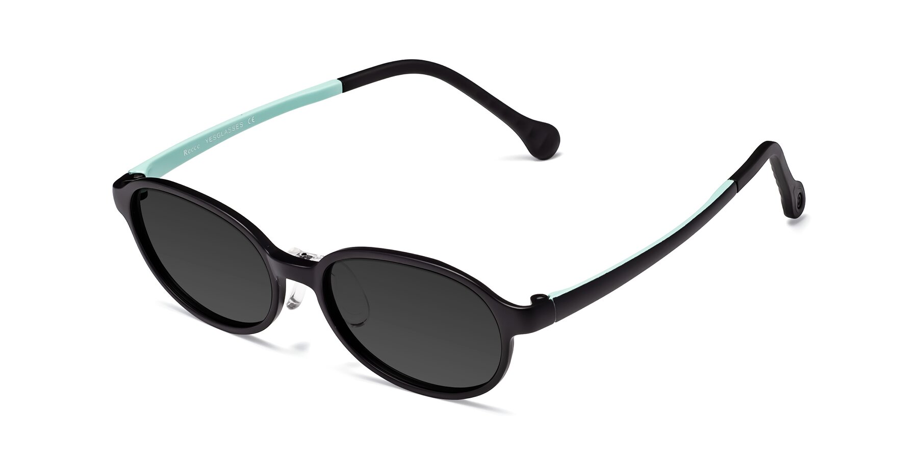 Angle of Reece in Black-Teal with Gray Tinted Lenses