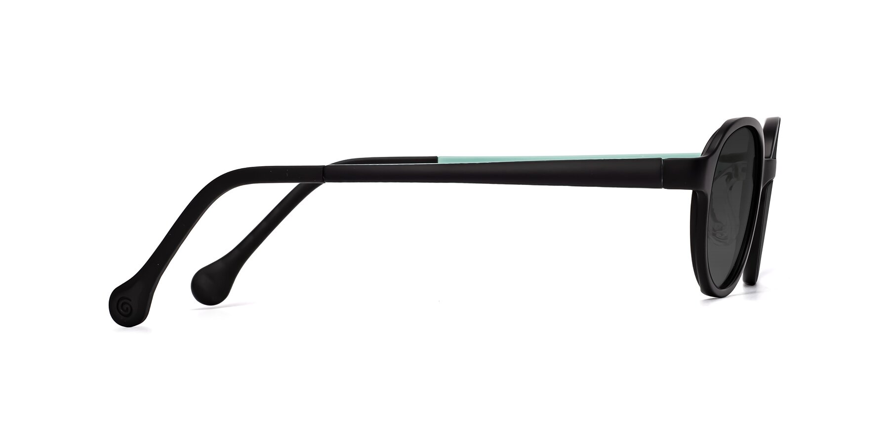 Side of Reece in Black-Teal with Gray Tinted Lenses