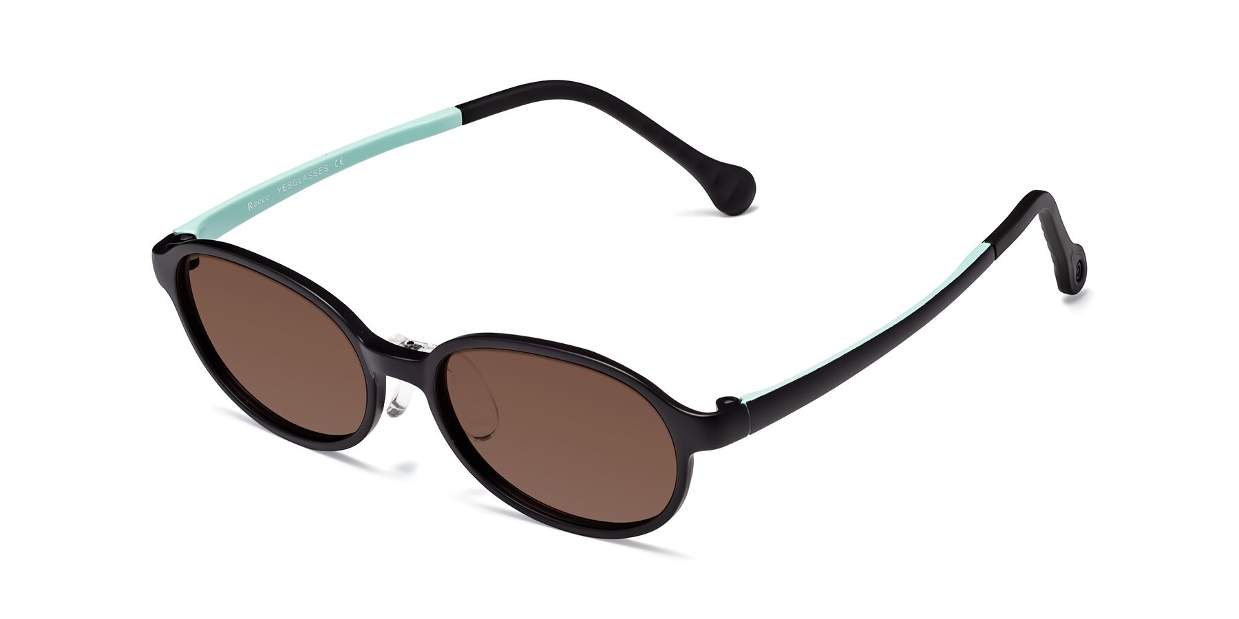 Angle of Reece in Black-Teal with Brown Tinted Lenses