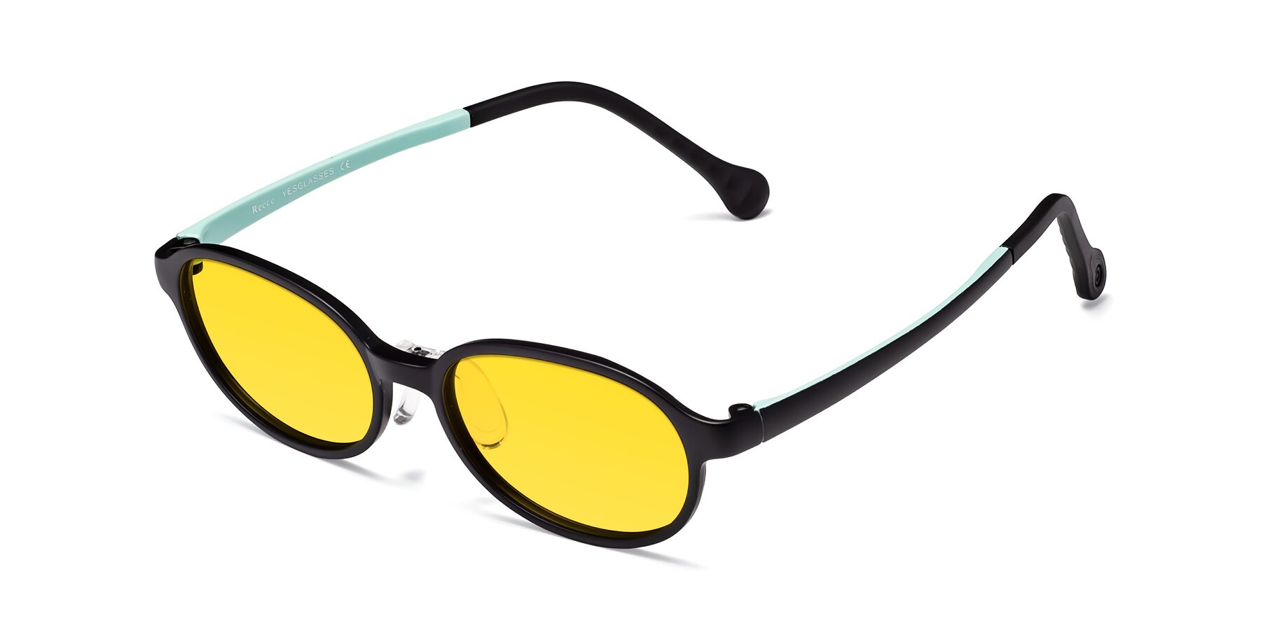 Angle of Reece in Black-Teal with Yellow Tinted Lenses