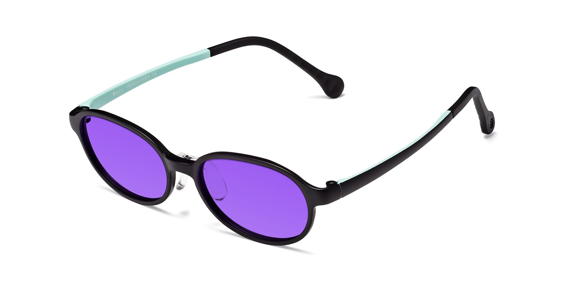 Angle of Reece in Black-Teal with Purple Tinted Lenses