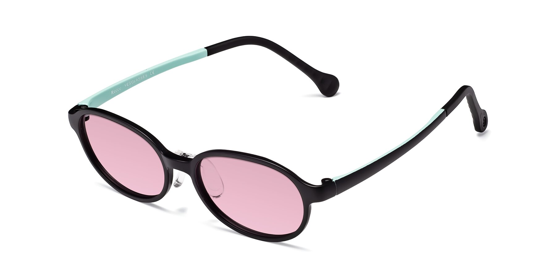 Angle of Reece in Black-Teal with Light Wine Tinted Lenses