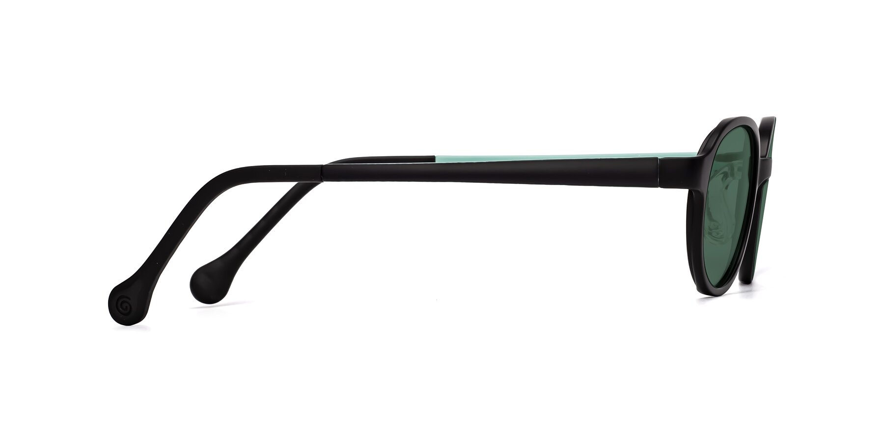 Side of Reece in Black-Teal with Green Polarized Lenses