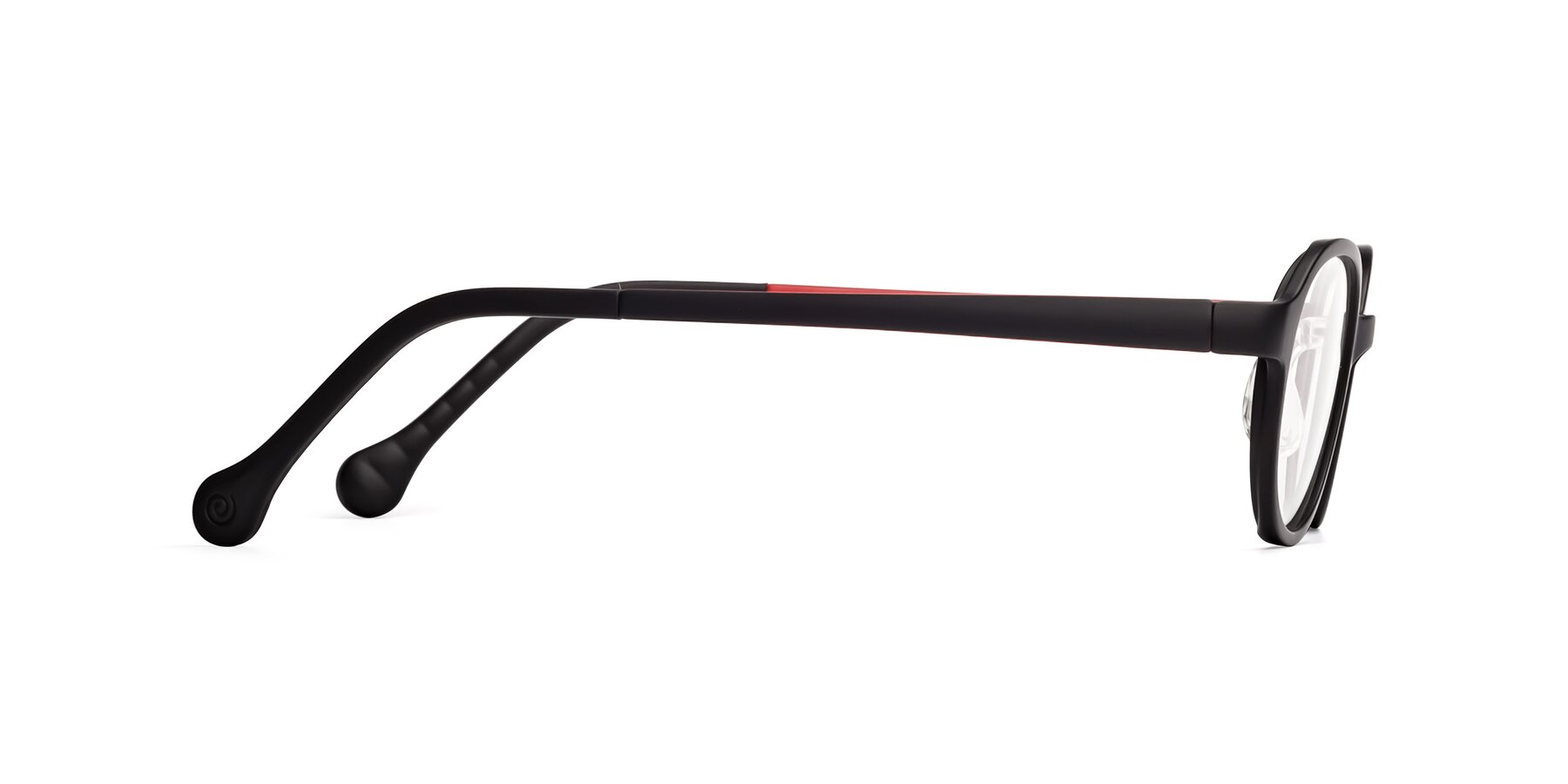 Side of Reece in Black-Red with Clear Blue Light Blocking Lenses