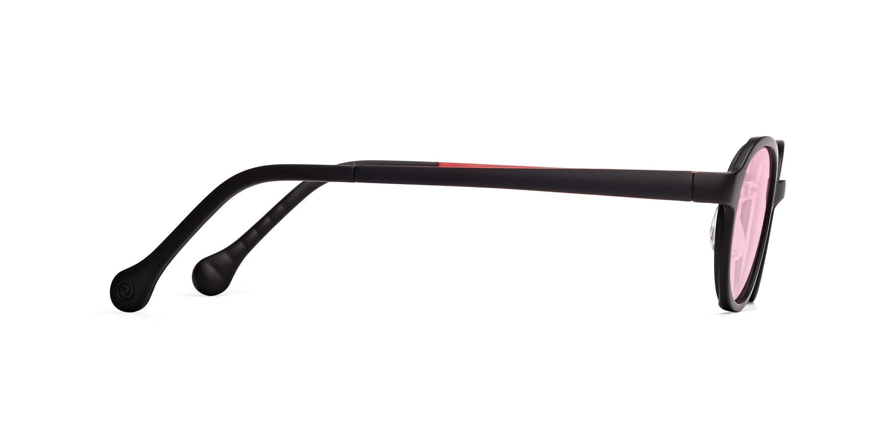 Side of Reece in Black-Red with Light Pink Tinted Lenses