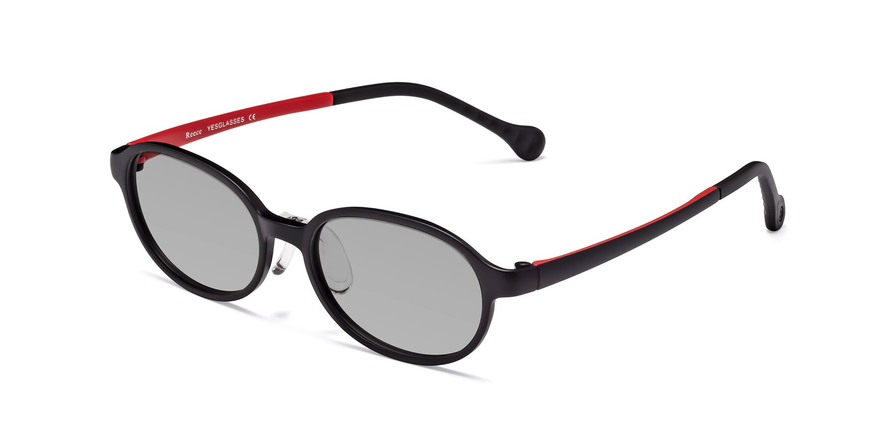 Angle of Reece in Black-Red with Light Gray Tinted Lenses