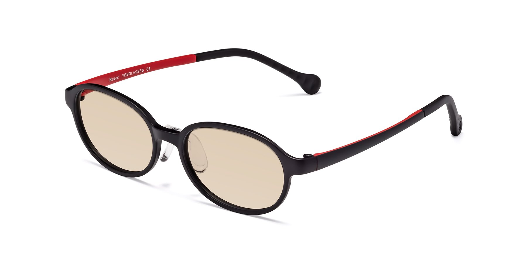 Angle of Reece in Black-Red with Light Brown Tinted Lenses