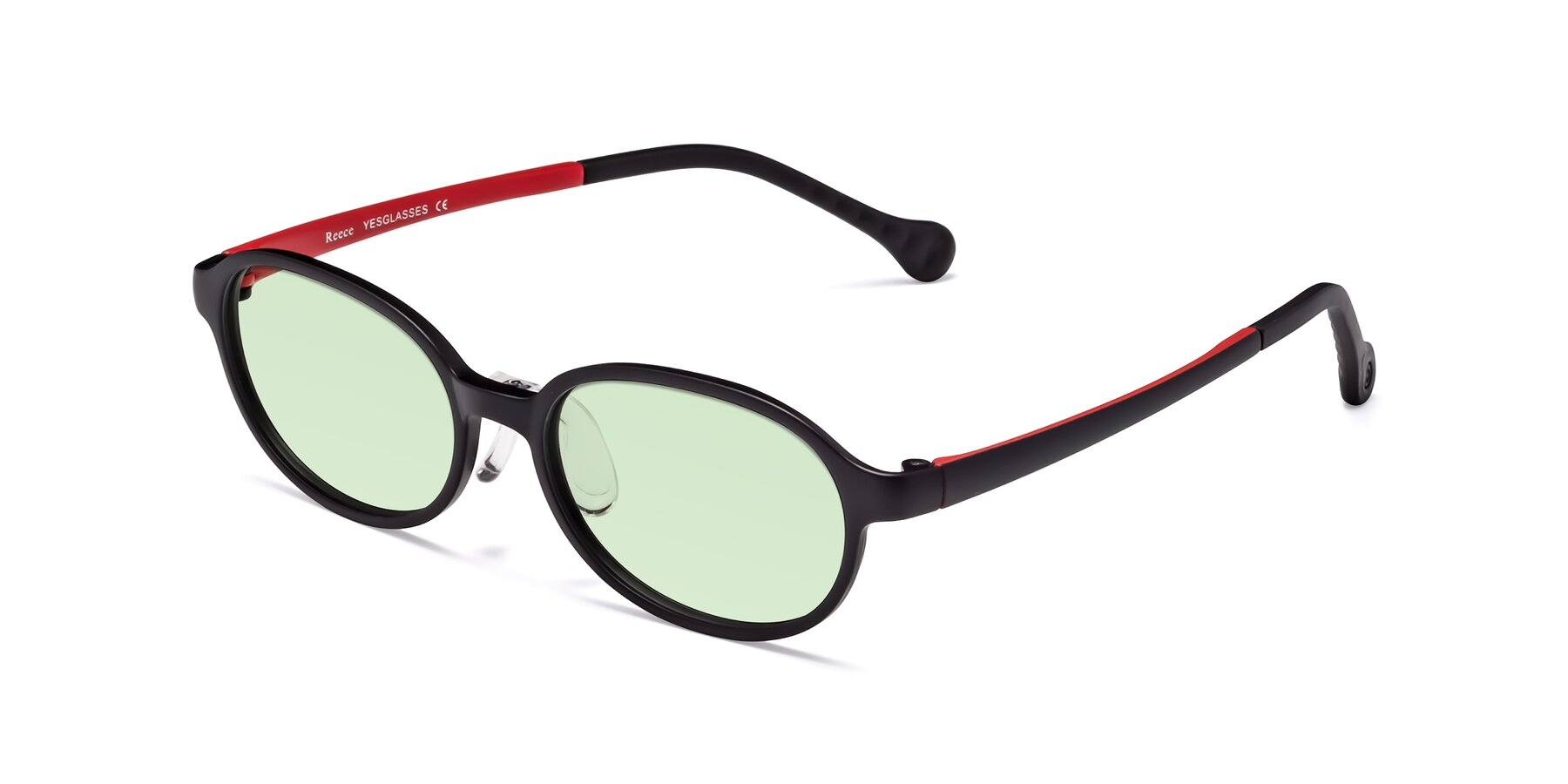 Angle of Reece in Black-Red with Light Green Tinted Lenses