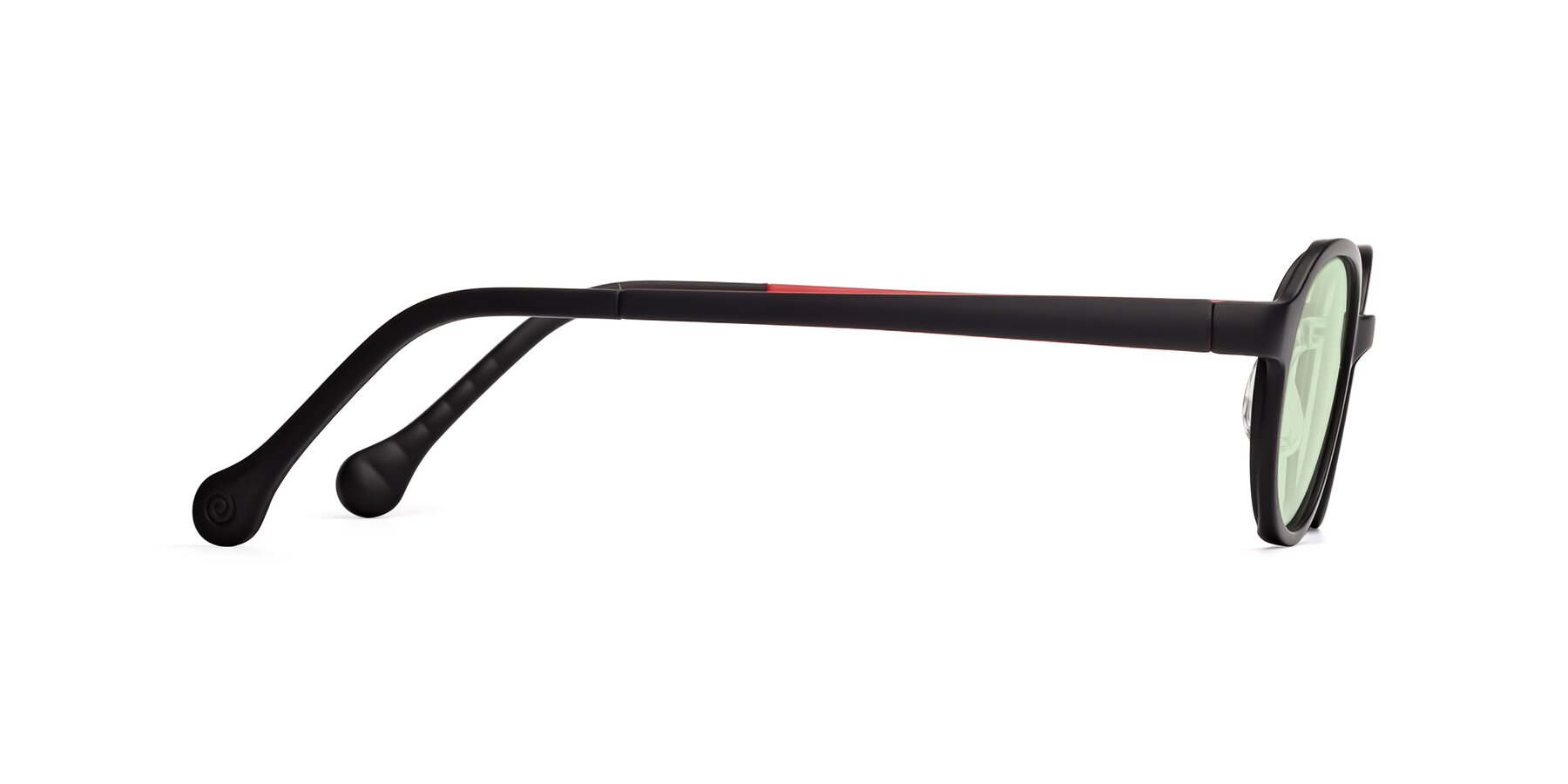 Side of Reece in Black-Red with Light Green Tinted Lenses