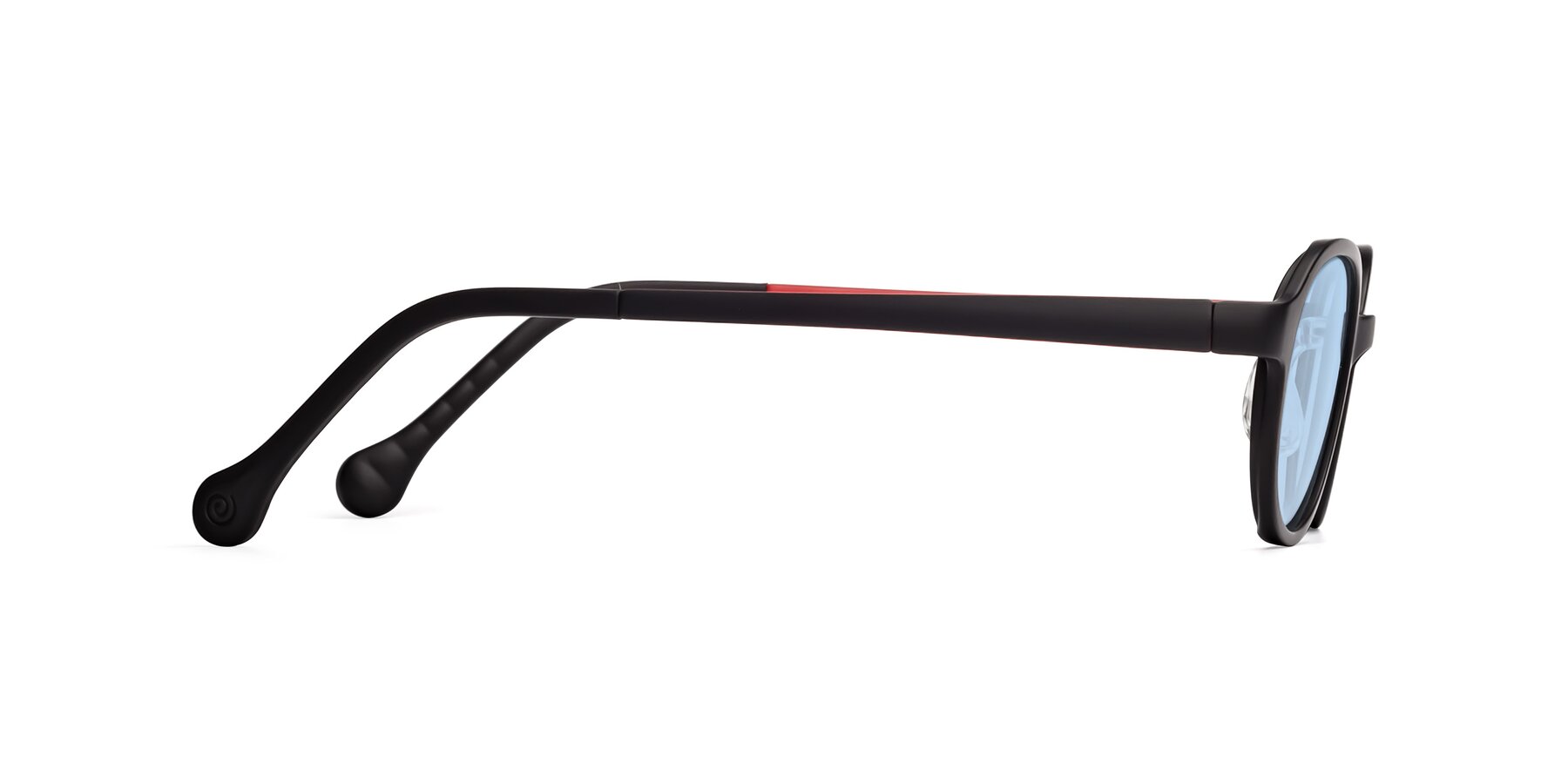 Side of Reece in Black-Red with Light Blue Tinted Lenses