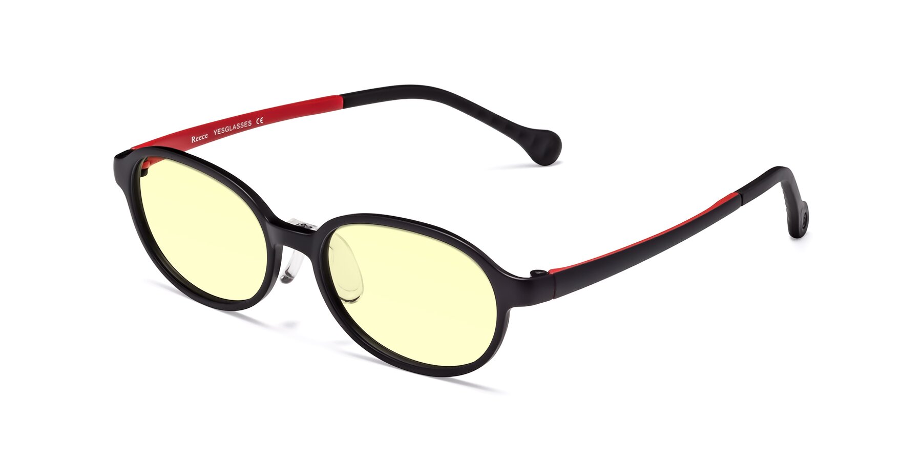 Angle of Reece in Black-Red with Light Yellow Tinted Lenses